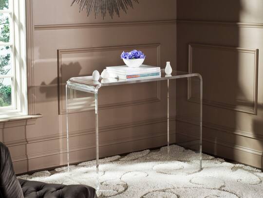 Atka Acrylic Console Table In Clear, Acrylic Glass Console Table